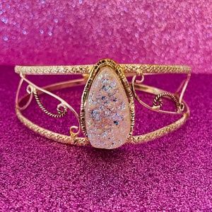 Vintage Moonstone Looking Silver Bracelet